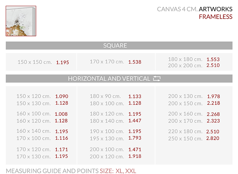 Medidas Marco Pyramidal Canvas XL